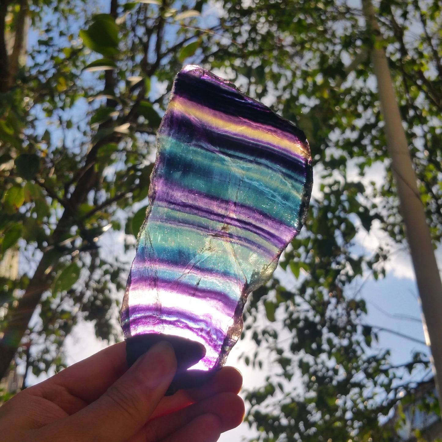 216G Natural multicolor fluorite crystal original stone specimens