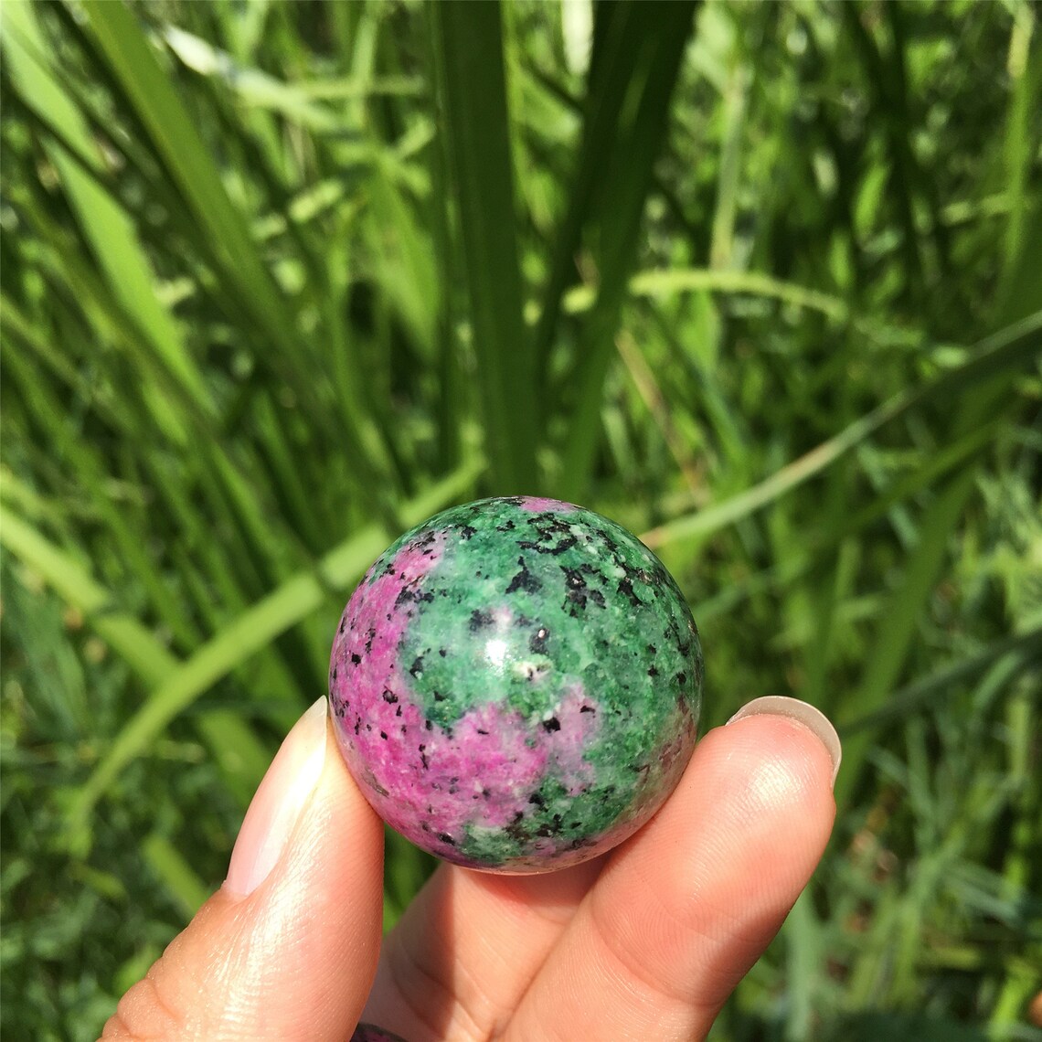 1PC 25mm+ Natural Zoisite Sphere,Quartz Crystal Sphere,Crystal Ball,Rock,Crystal Healing,Crystal Gifts,Divination Ball,Prophecy Ball 30g+