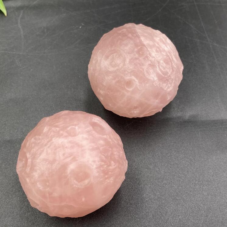 1pc Luna de cuarzo rosa natural, Luna de cristal, Muestras minerales, Tallado de cristal, Colección de cristales, Curación Reiki, decoración del hogar, Regalo de cristal 80g