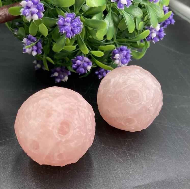 1pc Luna de cuarzo rosa natural, Luna de cristal, Muestras minerales, Tallado de cristal, Colección de cristales, Curación Reiki, decoración del hogar, Regalo de cristal 80g