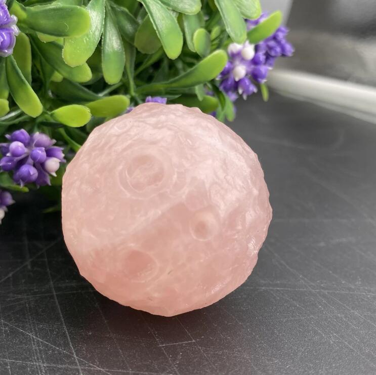1pc Luna de cuarzo rosa natural, Luna de cristal, Muestras minerales, Tallado de cristal, Colección de cristales, Curación Reiki, decoración del hogar, Regalo de cristal 80g
