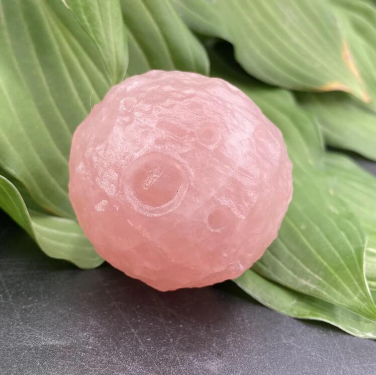 1pc Luna de cuarzo rosa natural, Luna de cristal, Muestras minerales, Tallado de cristal, Colección de cristales, Curación Reiki, decoración del hogar, Regalo de cristal 80g