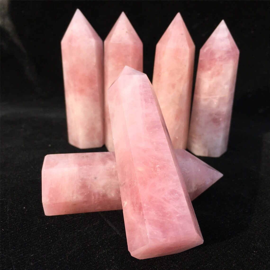 1pc 70g+ Natural Rose Quartz Crystal Obelisk,Quartz Crystal Wand Point, Mineral Specimen,Energy Balancing,Home decoration, Reiki Healing