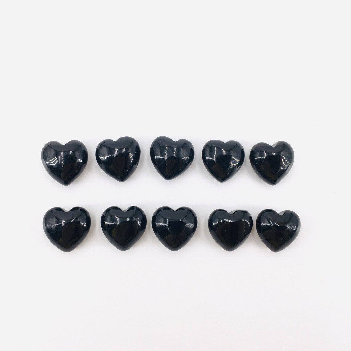 10PCS Mini corazón de obsidiana natural, colgante de corazón de cristal de cuarzo, talla de cristal, joyería, espécimen mineral, curación de Reiki, regalos de cristal 20g+