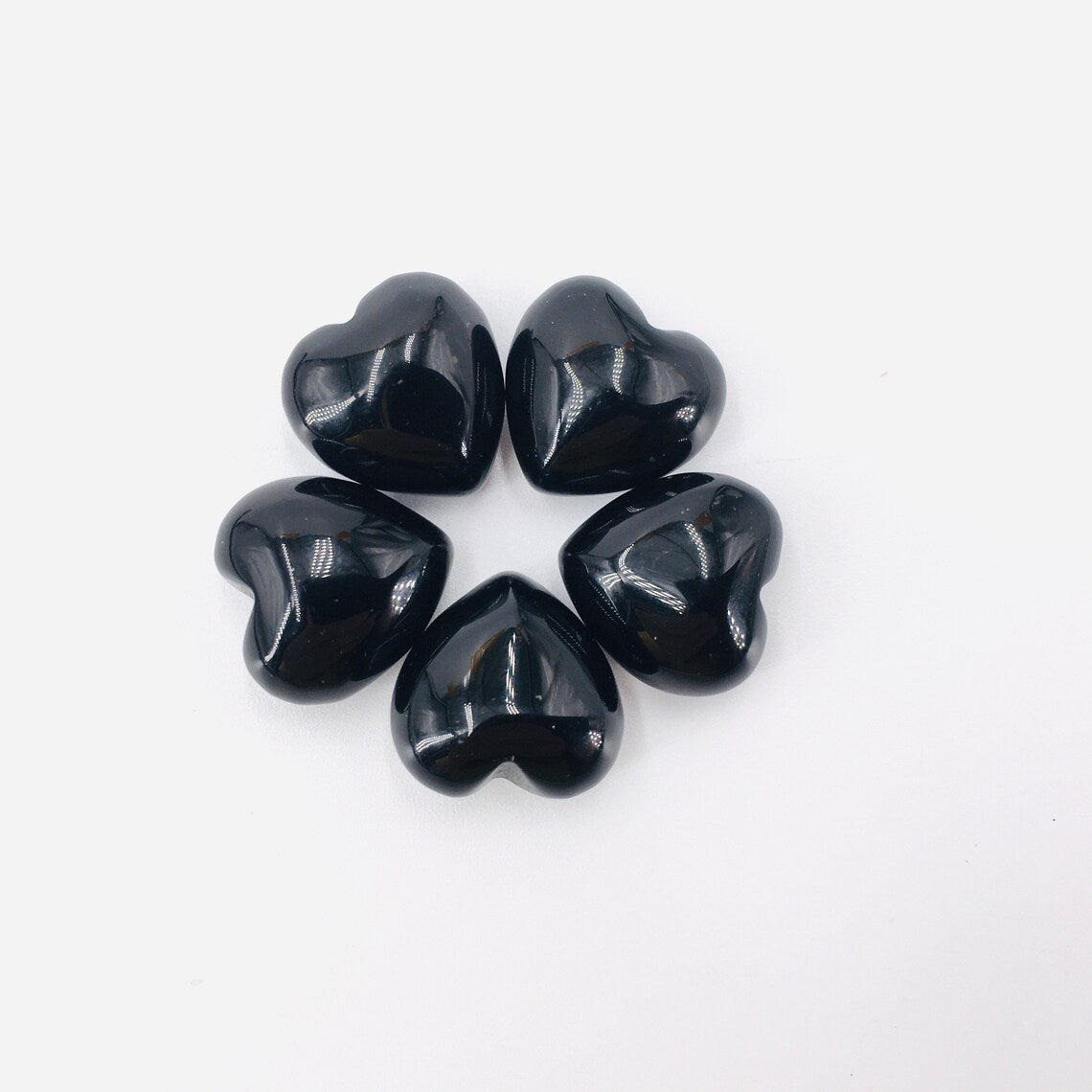10PCS Mini corazón de obsidiana natural, colgante de corazón de cristal de cuarzo, talla de cristal, joyería, espécimen mineral, curación de Reiki, regalos de cristal 20g+