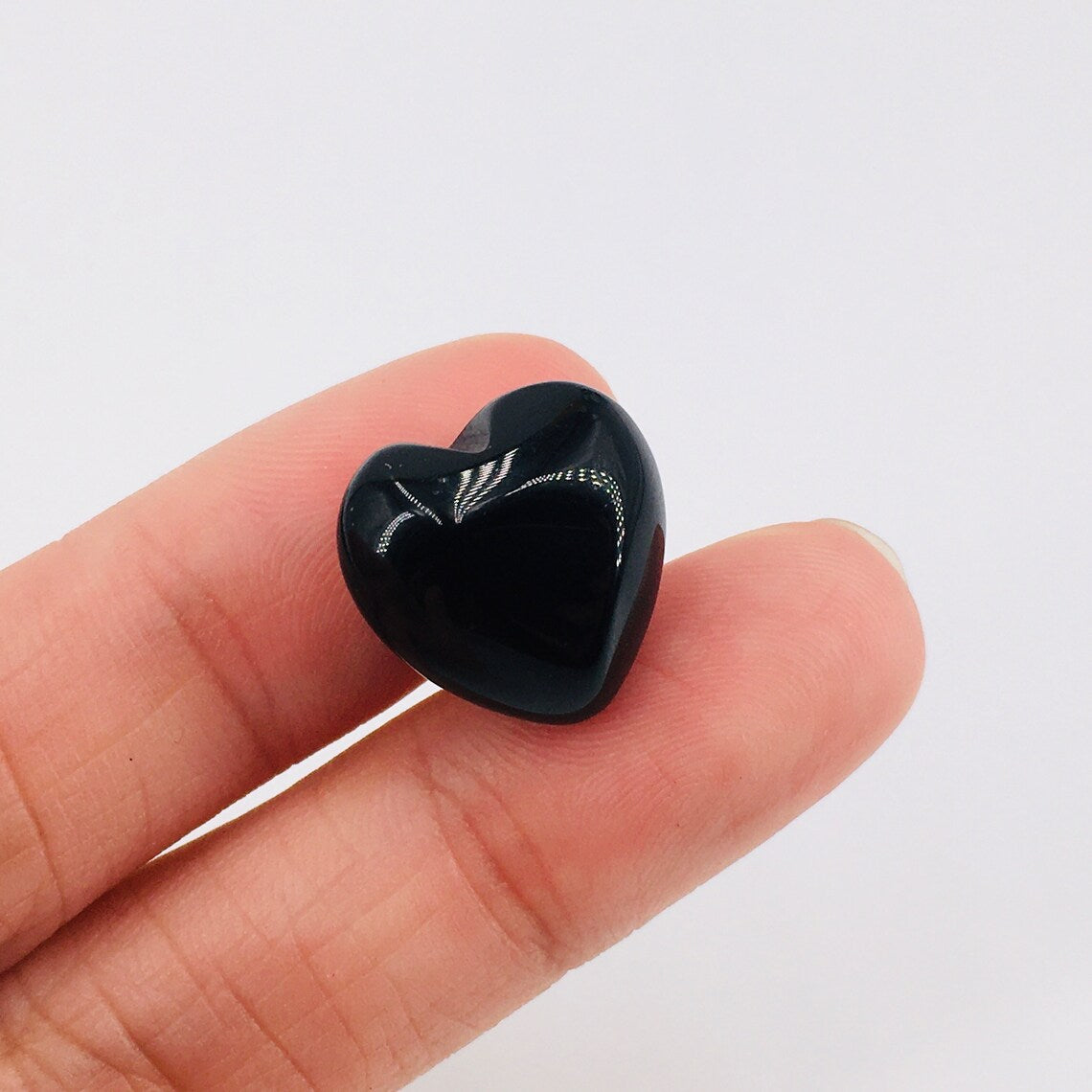 10PCS Mini corazón de obsidiana natural, colgante de corazón de cristal de cuarzo, talla de cristal, joyería, espécimen mineral, curación de Reiki, regalos de cristal 20g+