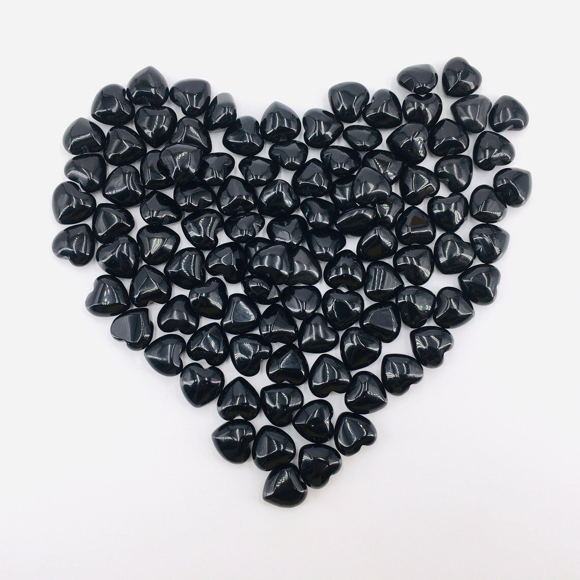 10PCS Mini corazón de obsidiana natural, colgante de corazón de cristal de cuarzo, talla de cristal, joyería, espécimen mineral, curación de Reiki, regalos de cristal 20g+