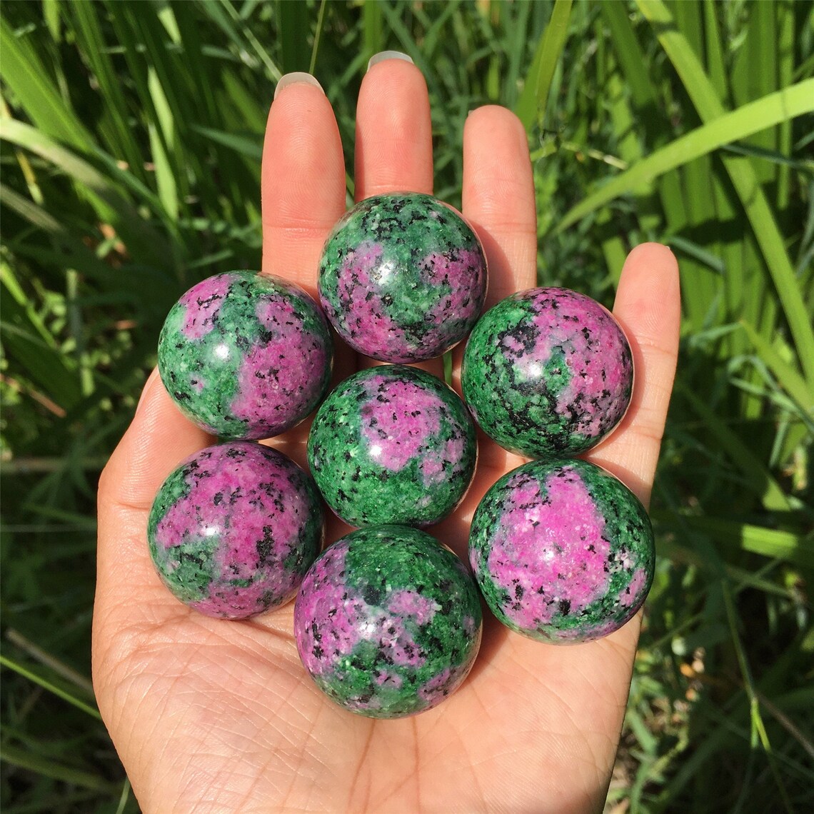 1PC 25mm+ Natural Zoisite Sphere,Quartz Crystal Sphere,Crystal Ball,Rock,Crystal Healing,Crystal Gifts,Divination Ball,Prophecy Ball 30g+