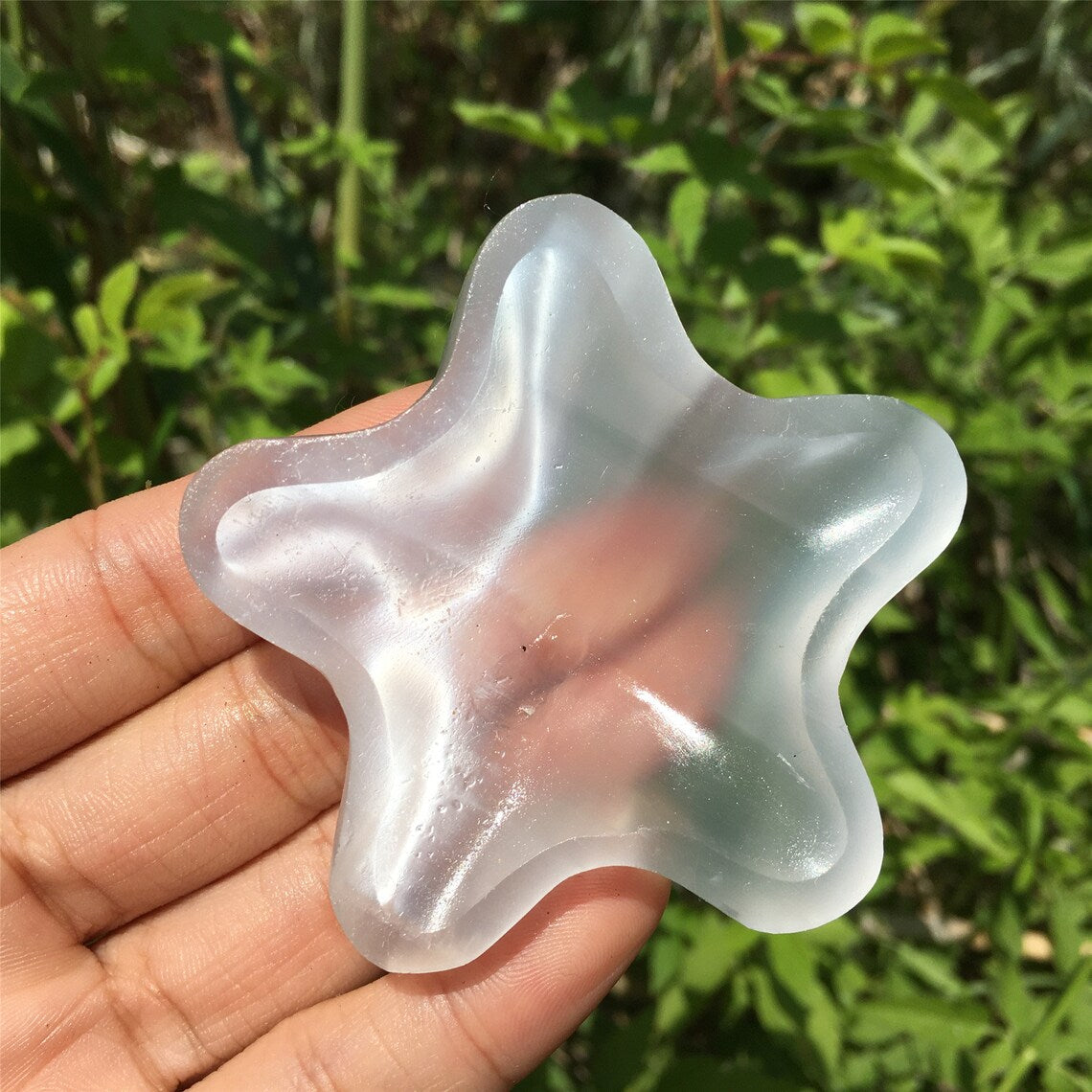 1PC Cenicero de estrella de selenita natural, Estrella de cristal de cuarzo, Cenicero de selenita, Curación de Reiki, Decoración del hogar, Regalos de cristal, Espécimen mineral 40g+
