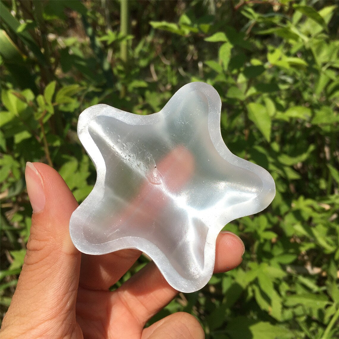 1PC Cenicero de estrella de selenita natural, Estrella de cristal de cuarzo, Cenicero de selenita, Curación de Reiki, Decoración del hogar, Regalos de cristal, Espécimen mineral 40g+