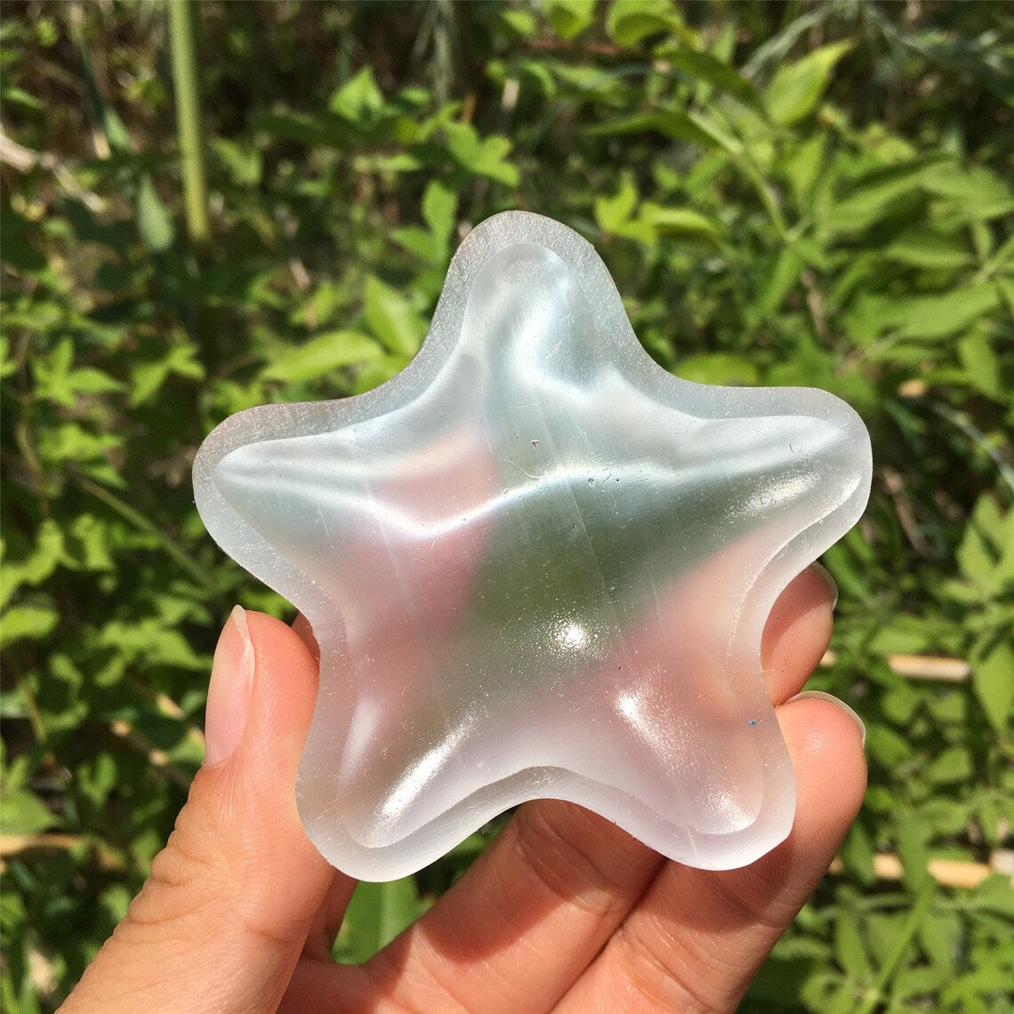 1PC Cenicero de estrella de selenita natural, Estrella de cristal de cuarzo, Cenicero de selenita, Curación de Reiki, Decoración del hogar, Regalos de cristal, Espécimen mineral 40g+