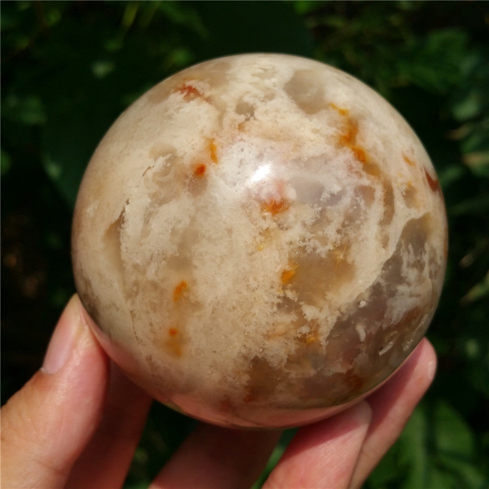 Crystal carved ball of Ocean Jasper