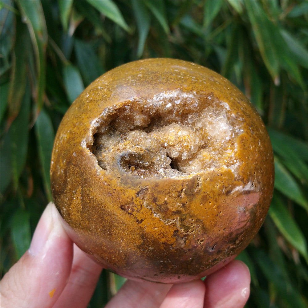 Crystal carved ball of Ocean Jasper  #702407