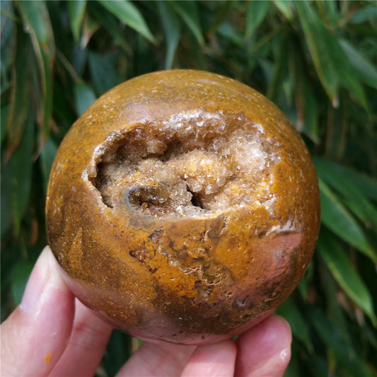 Crystal carved ball of Ocean Jasper  #702407