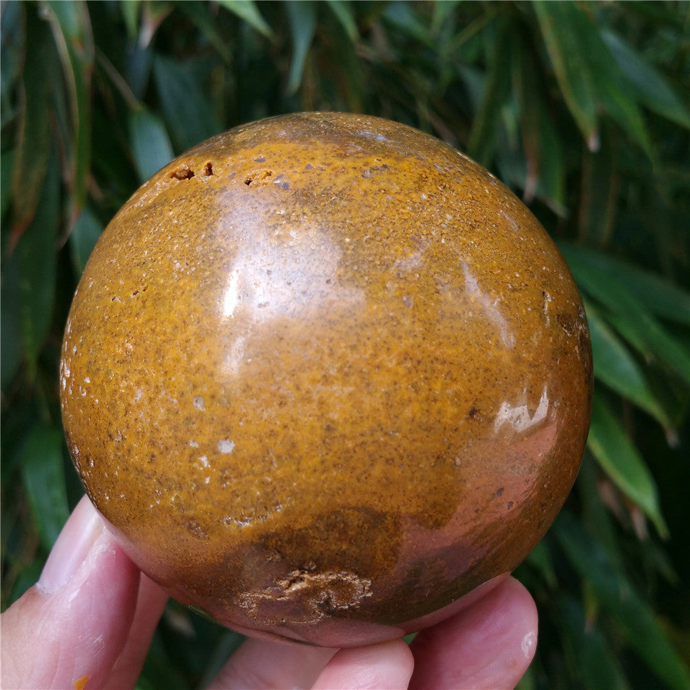 Crystal carved ball of Ocean Jasper  #702407