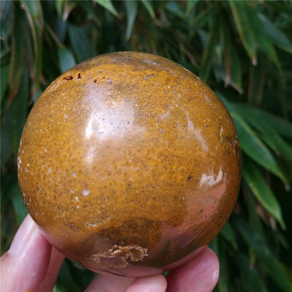 Crystal carved ball of Ocean Jasper  #702407