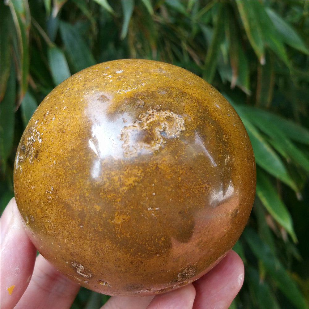 Crystal carved ball of Ocean Jasper  #702407