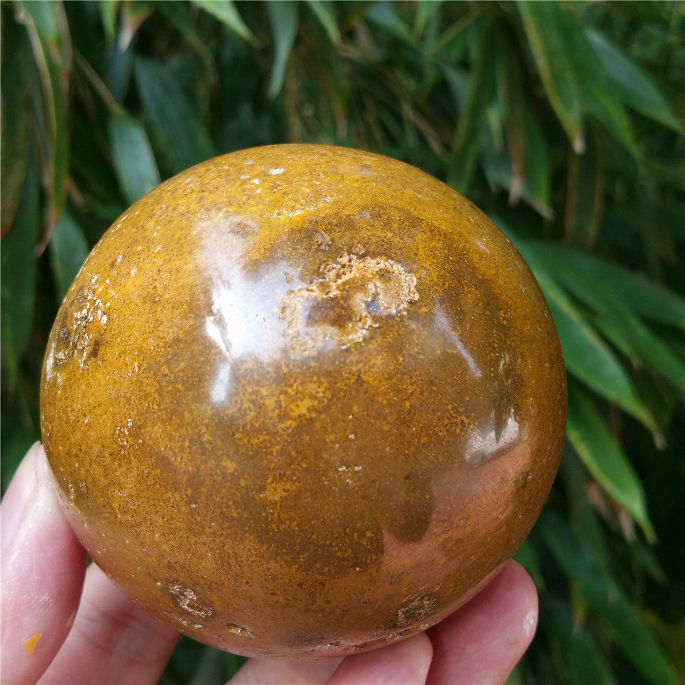Crystal carved ball of Ocean Jasper  #702407