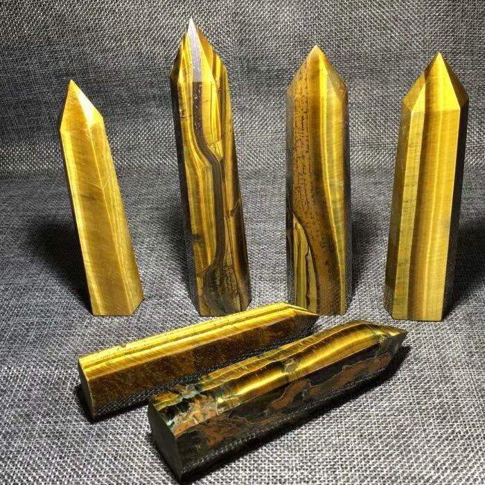 High Quality Crystal Tip Natural Tiger Eye Round