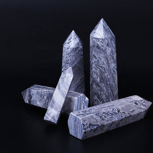 Natural Crystal Wand Picasso Jasper Quartz Crystal Tower