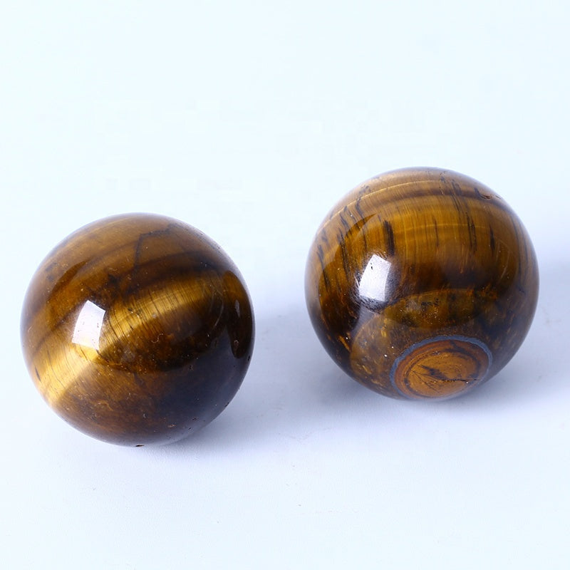 Natural Healing Crystal Ball Polished High Quality Yellow Tiger Eye Sphere Crystal Crafts For Home Decoration