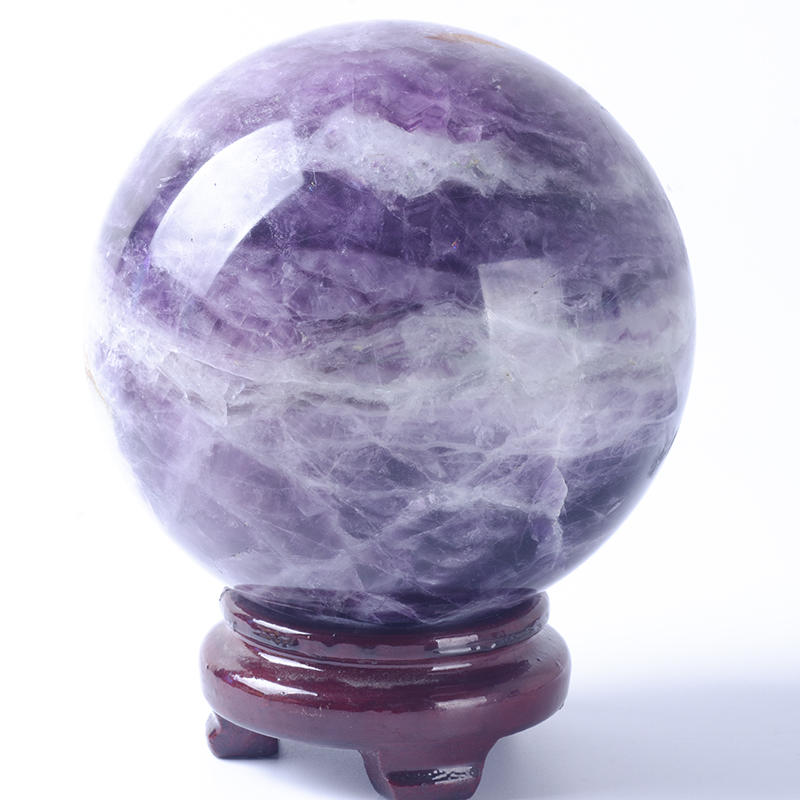 Cristales esféricos de fluorita púrpura natural