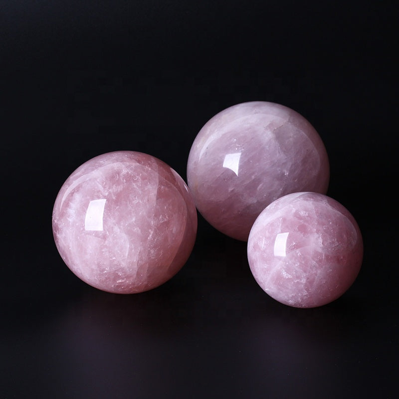 Decoración esférica de cristal de bola de cristal de cuarzo rosa rosa