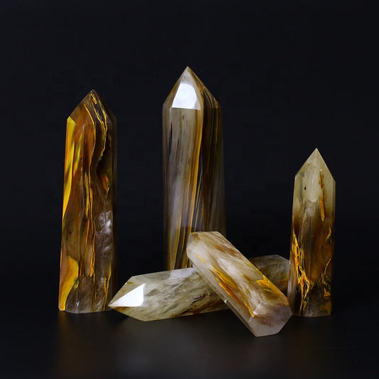 Torre de cristal de piedra de piedra de fundición amarilla