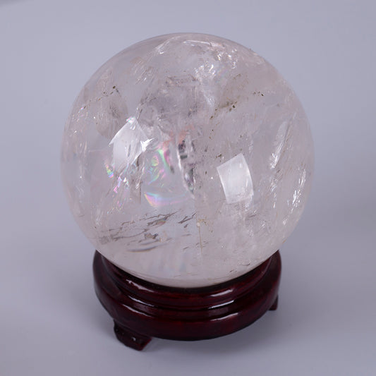 Natural crystal polished rainbow clear quartz ball white crystal ball