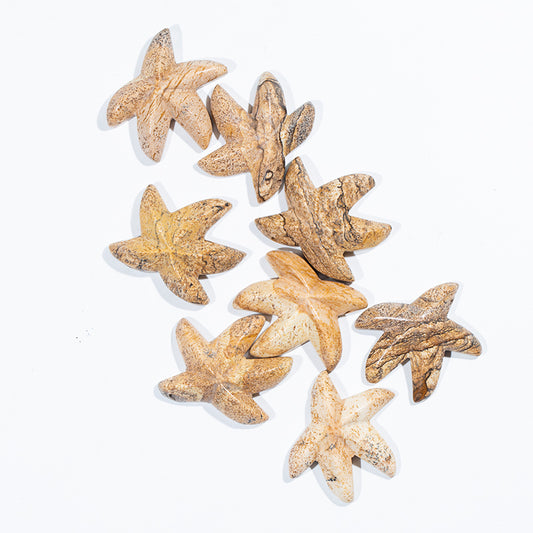 Natural semi-precious stone picture stone jasper carved starfish for pendant
