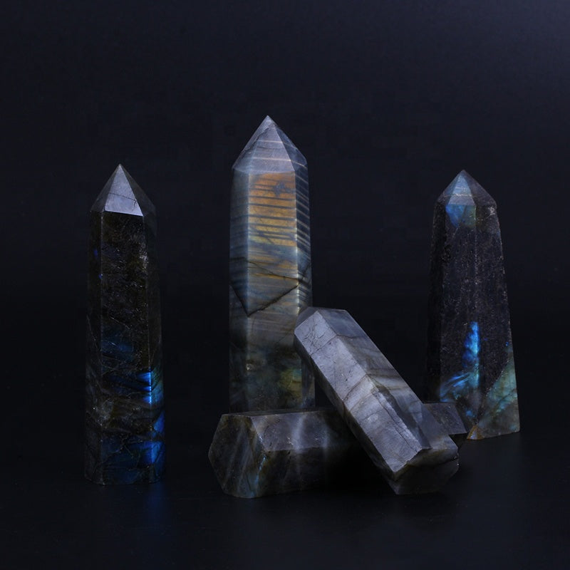 Blue Sparkler Labrad Rock Cads Point Quartz Crystal Technology Tower