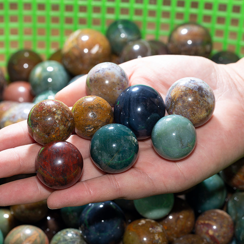 Bola de cristal de cepa de ágata de hierba oceánica