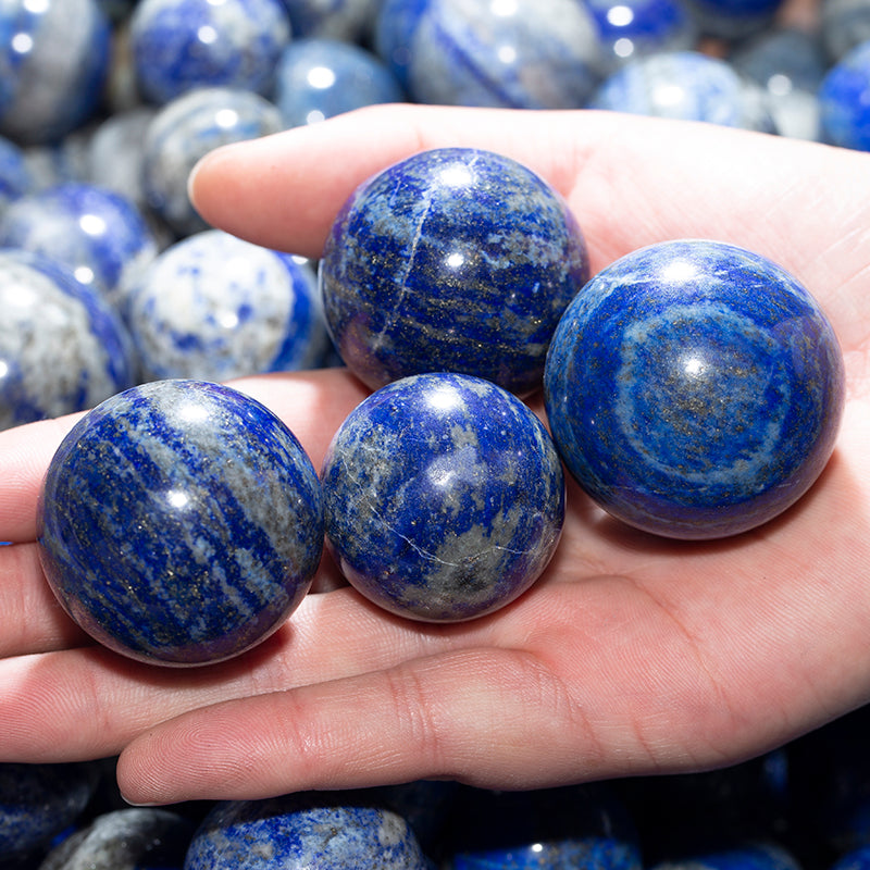 Lapis lazuli quartz crystal spherical ball