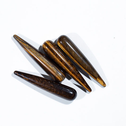 Natural mini massage wand tiger eye stone massage stick for healing