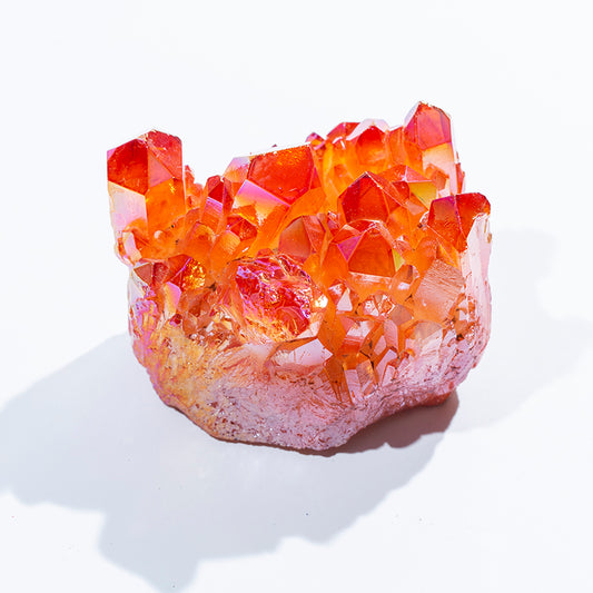 Venta al por mayor de racimo de cristal de cuarzo curativo de aura naranja natural para decoración del hogar