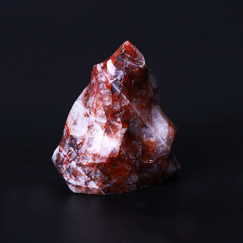 Natural Red Glue Flower Flame Healing Crystal Gemstone Torch Stand Stone For Home Decoration