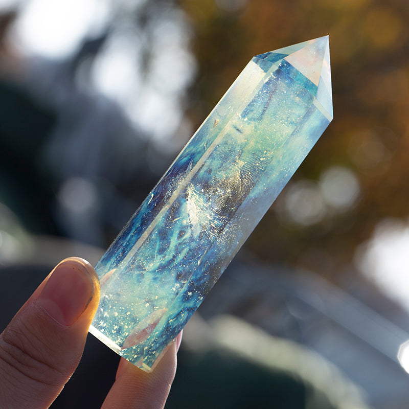 High quality quartz wand yellow melted crystal point