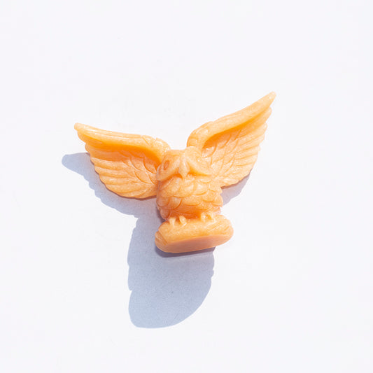 Venta al por mayor de cristal de cuarzo topacio natural búho Biwinged artesanal tallado a mano búho de cristal
