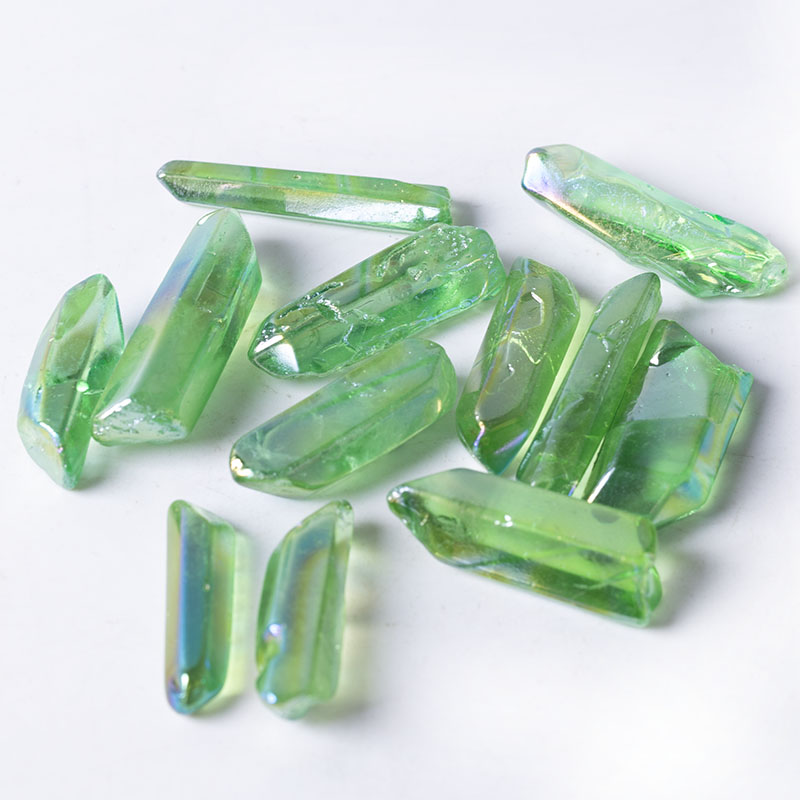 High quality natural crystal healing stone plating green point