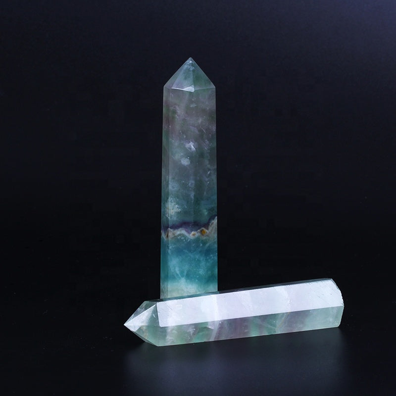 Crystal Rainbow Fluorite Wand Point Quartz Crystal Tower