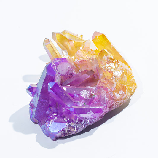 Racimo de cristal natural al por mayor, racimo de cristal de ángel de aura de doble color para curación