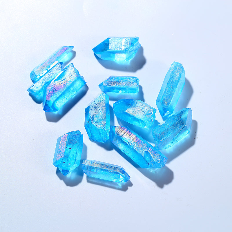 Big Size Wholesale Natural Sky Blue Aura Quartz Mineral Angel Crystal Points for Pendant