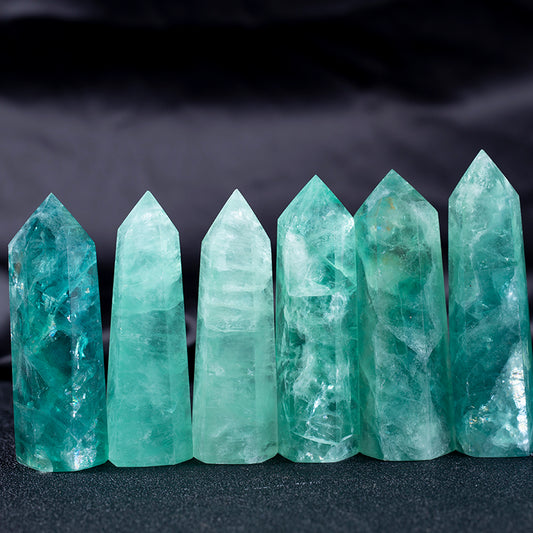 High quality natural crystal wand green fluorite stone crystal dots