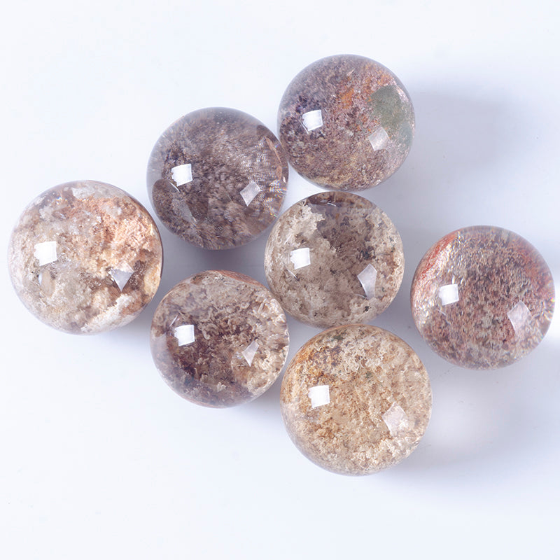 Piedra preciosa fantasma de bola fantasma de cristal natural