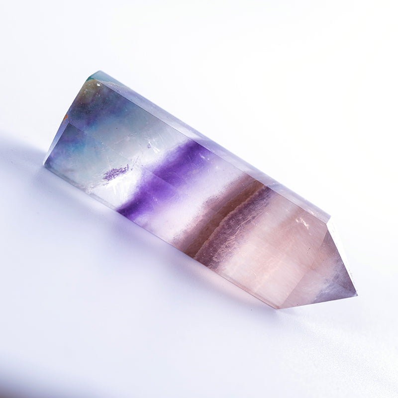 Natural Rainbow Colorful Fluorite Crystal Point Healing Crystal Obelisk