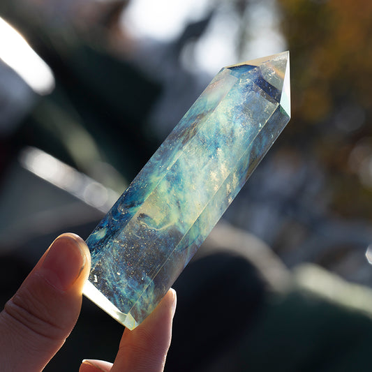 High quality quartz wand yellow melted crystal point