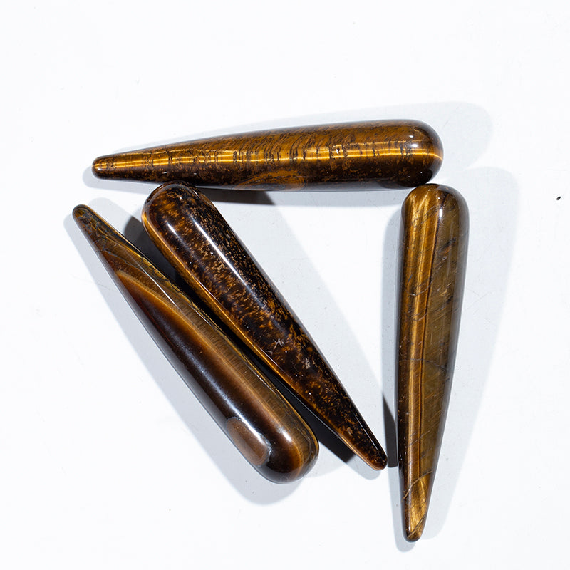 Natural mini massage wand tiger eye stone massage stick for healing