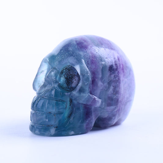 Calavera de cristal de cuarzo fluorita arcoiris