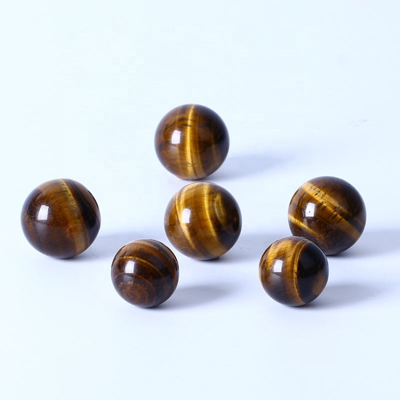 Natural Healing Crystal Ball Polished High Quality Yellow Tiger Eye Sphere Crystal Crafts For Home Decoration