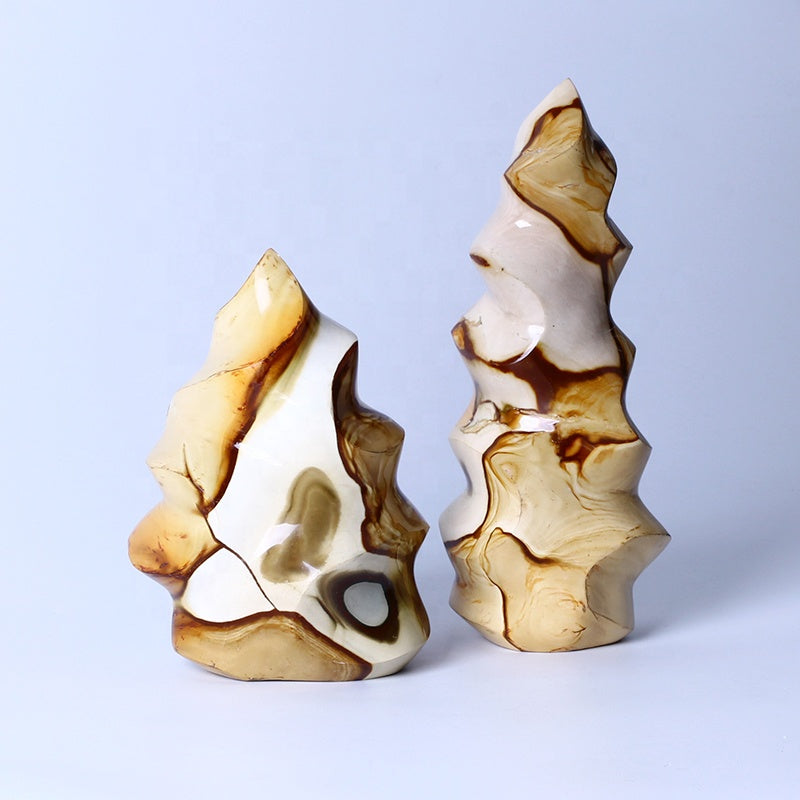 Espécimen Mineral de piedra de roca de cristal Natural de alta calidad, piedra de pie de llama de jaspe de océano áspero para decoración del hogar